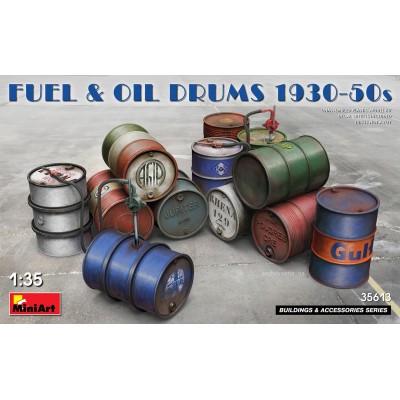 FUEL & OIL DRUMS 1930-50s - 1/35 SCALE - MINIART